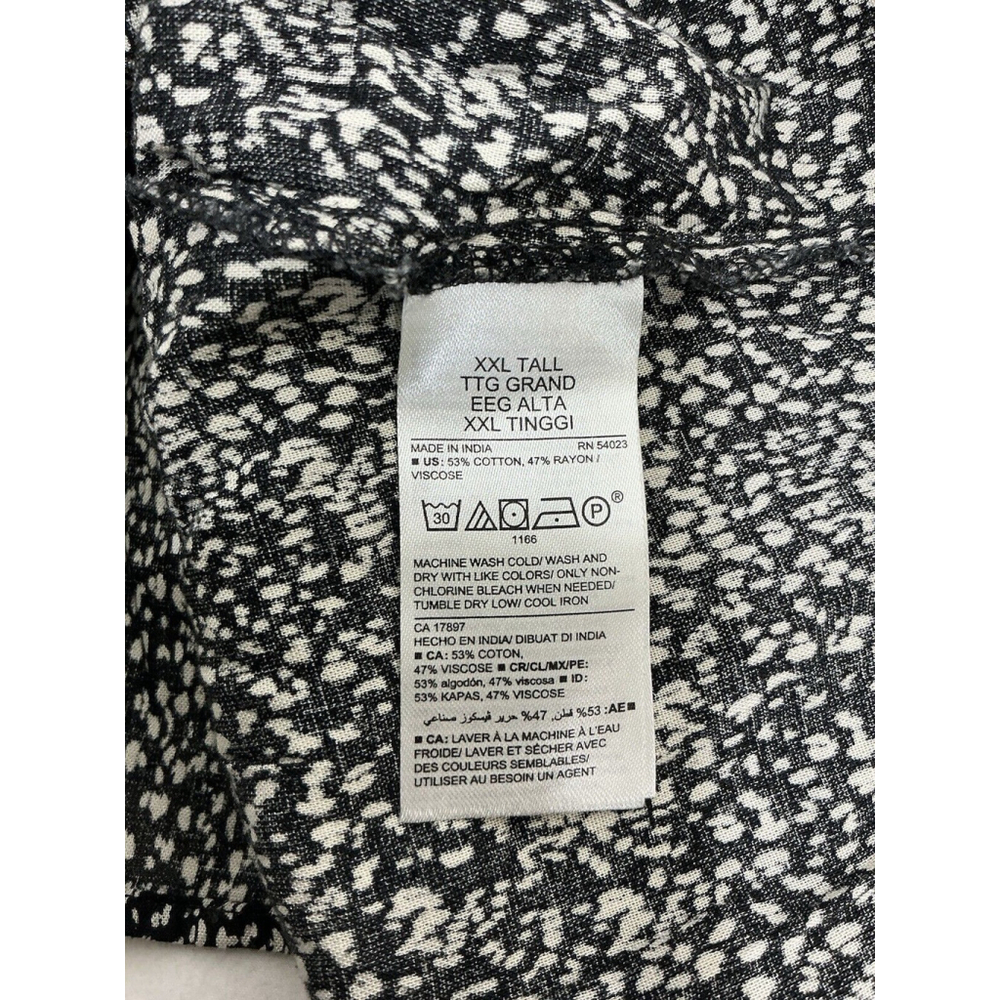 Womans Old Navy Black White Long Sleeve Square Neck & Back Blouse Xxl Tall - Picture 4 of 7
